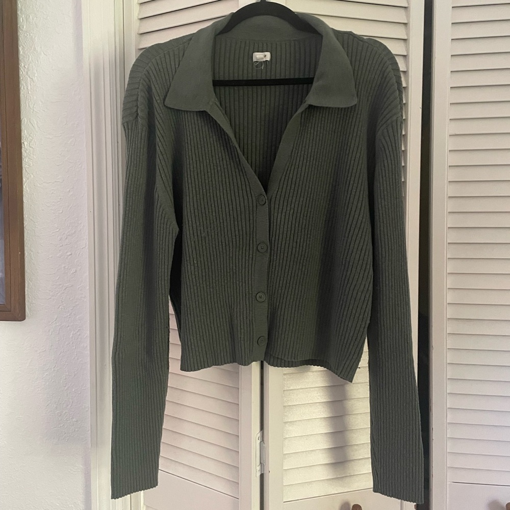 Aerie Green Ribbed Sweater